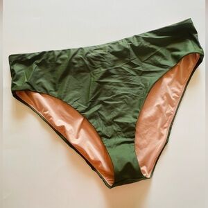 J. Crew High-Rise Bikini Bottom in green NWT